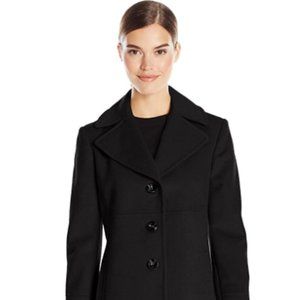 Women's Single-Breasted Notch Collar Wool Coat